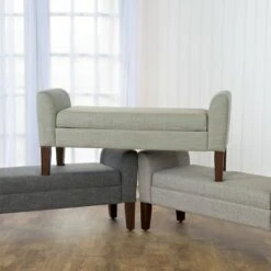 Tara Storage Bench Settee Gray - HomePop 18 Tara Storage Bench Settee Gray - HomePop -Ottomans Official Shop unnamed file 7152