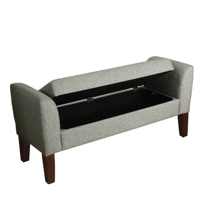 Tara Storage Bench Settee Gray - HomePop 12 Tara Storage Bench Settee Gray - HomePop – Image 10