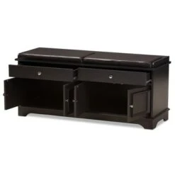 Mason Modern And Contemporary Wood 2 Drawer Shoe Storage Bench Dark Brown - Baxton Studio 14 Mason Modern And Contemporary Wood 2 Drawer Shoe Storage Bench Dark Brown - Baxton Studio -Ottomans Official Shop unnamed file 7166