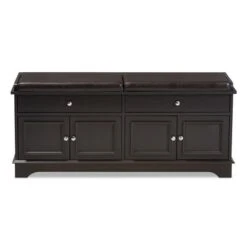 Mason Modern And Contemporary Wood 2 Drawer Shoe Storage Bench Dark Brown - Baxton Studio 15 Mason Modern And Contemporary Wood 2 Drawer Shoe Storage Bench Dark Brown - Baxton Studio -Ottomans Official Shop unnamed file 7167