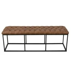 Draper Bench with Button Tufting - Homepop Black -Ottomans Official Shop unnamed file 717