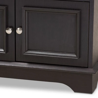 Mason Modern And Contemporary Wood 2 Drawer Shoe Storage Bench Dark Brown - Baxton Studio 10 Mason Modern And Contemporary Wood 2 Drawer Shoe Storage Bench Dark Brown - Baxton Studio – Image 8