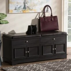 Mason Modern And Contemporary Wood 2 Drawer Shoe Storage Bench Dark Brown - Baxton Studio 20 Mason Modern And Contemporary Wood 2 Drawer Shoe Storage Bench Dark Brown - Baxton Studio -Ottomans Official Shop unnamed file 7172