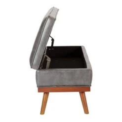 Katheryn Bonded Leather Storage Bench Pewter - OSP Home Furnishings -Ottomans Official Shop unnamed file 7184