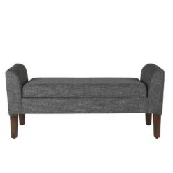 Tara Storage Bench Settee Heathered Gray - HomePop