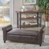 Hayes Faux Leather Armed Storage Ottoman Bench - Christopher Knight Home Brown 1 Hayes Faux Leather Armed Storage Ottoman Bench - Christopher Knight Home Brown -Ottomans Official Shop unnamed file 7234