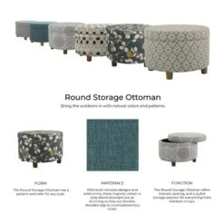 Round Storage Otttoman - HomePop Gray 19 Round Storage Otttoman - HomePop Gray -Ottomans Official Shop unnamed file 7247