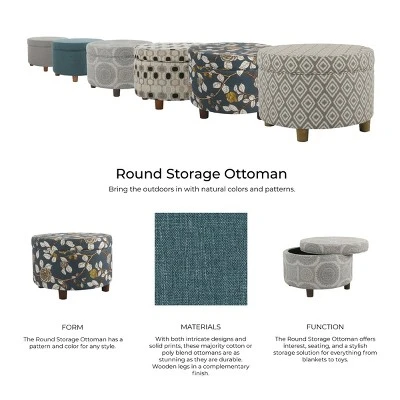 Round Storage Otttoman - HomePop Gray 9 Round Storage Otttoman - HomePop Gray – Image 7
