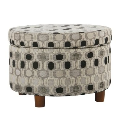 Round Storage Otttoman - HomePop Gray 12 Round Storage Otttoman - HomePop Gray – Image 10