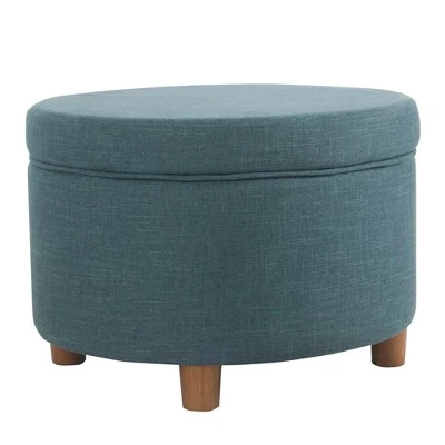 Round Storage Otttoman - HomePop Gray 13 Round Storage Otttoman - HomePop Gray – Image 11