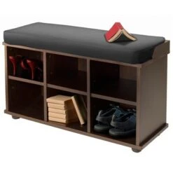 Townsend Entry Bench with Cushion And Storage Espresso - Winsome