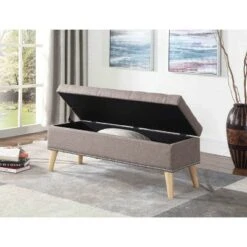 Tufted Storage Bench 17" - Gray - Ore International -Ottomans Official Shop unnamed file 7298