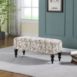 Modern Floral Storage Bench Black - Ore International -Ottomans Official Shop unnamed file 7330