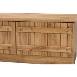 2 Door Oswald Farmhouse Natural Wood Storage Bench Brown - Baxton Studio -Ottomans Official Shop unnamed file 7362