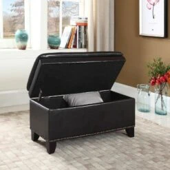 Double Cushion Storage Bench 16.75" - Espresso - Ore International -Ottomans Official Shop unnamed file 7368