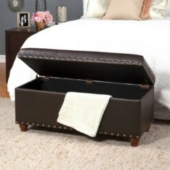 Storage Cocktail Bench Brown - HomePop -Ottomans Official Shop unnamed file 7373