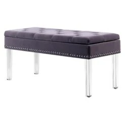 Mid-Century Tufted Storage Bench with Nail Head Trim - Ore International Navy 9 Mid-Century Tufted Storage Bench with Nail Head Trim - Ore International Navy -Ottomans Official Shop unnamed file 7450