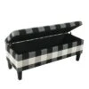 46" Luxury Storage Bench - HomePop Black Plaid -Ottomans Official Shop unnamed file 7453