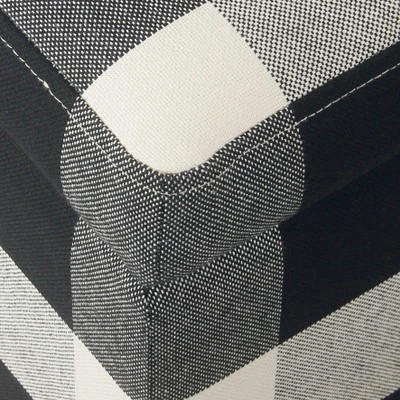 46" Luxury Storage Bench - HomePop Black Plaid 4 46" Luxury Storage Bench - HomePop Black Plaid – Image 2