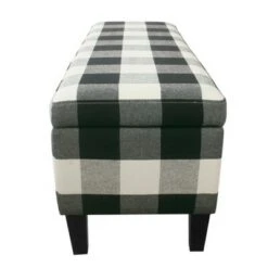 46" Luxury Storage Bench - HomePop Black Plaid 19 46" Luxury Storage Bench - HomePop Black Plaid -Ottomans Official Shop unnamed file 7456