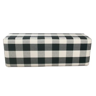 46" Luxury Storage Bench - HomePop Black Plaid 7 46" Luxury Storage Bench - HomePop Black Plaid – Image 5