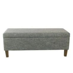 46" Luxury Storage Bench - HomePop Black Plaid 28 46" Luxury Storage Bench - HomePop Black Plaid -Ottomans Official Shop unnamed file 7465