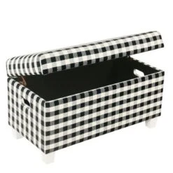 Storage Bench Black Plaid - HomePop -Ottomans Official Shop unnamed file 7470