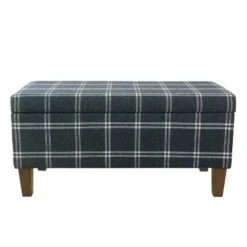 Large Decorative Storage Bench - HomePop Tan Plaid
