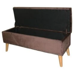 Tufted Storage Bench 17" - Brown - Ore International