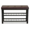 Rance Faux Leather Upholstered and Metal Shoe Storage Bench Dark Brown/Black - Baxton Studio