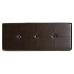 Rance Faux Leather Upholstered and Metal Shoe Storage Bench Dark Brown/Black - Baxton Studio -Ottomans Official Shop unnamed file 7490