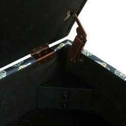 Mid-Century Storage Bench Teal Floral - HomePop -Ottomans Official Shop unnamed file 7508