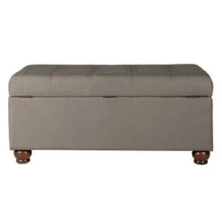 Large Tufted Storage Bench - HomePop Textured Gray 14 Large Tufted Storage Bench - HomePop Textured Gray -Ottomans Official Shop unnamed file 7514