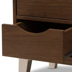 Arielle Modern and Contemporary Walnut Wood 3 Drawer Shoe Storage Light Gray, Brown - Baxton Studio -Ottomans Official Shop unnamed file 7525