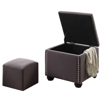 Storage Bench with Seat 16.5" - Dove Gray - Ore International 3 Storage Bench with Seat 16.5" - Dove Gray - Ore International