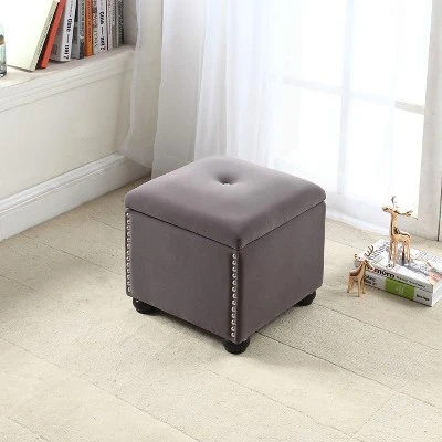 Storage Bench with Seat 16.5" - Dove Gray - Ore International 4 Storage Bench with Seat 16.5" - Dove Gray - Ore International – Image 2