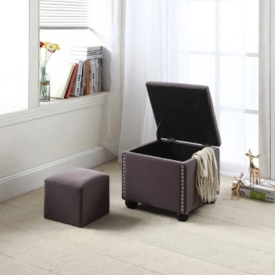 Storage Bench with Seat 16.5" - Dove Gray - Ore International 5 Storage Bench with Seat 16.5" - Dove Gray - Ore International – Image 3