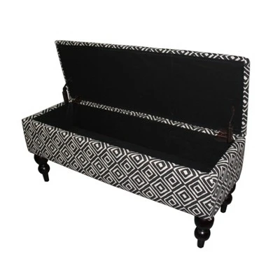 Geometric Tile Print Storage Bench Brown - Ore International 3 Geometric Tile Print Storage Bench Brown - Ore International