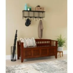 Split Seat Storage Bench Walnut - Linon 23 Split Seat Storage Bench Walnut - Linon -Ottomans Official Shop unnamed file 7593