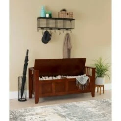 Split Seat Storage Bench Walnut - Linon 24 Split Seat Storage Bench Walnut - Linon -Ottomans Official Shop unnamed file 7594