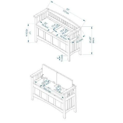 Split Seat Storage Bench Walnut - Linon 15 Split Seat Storage Bench Walnut - Linon – Image 13