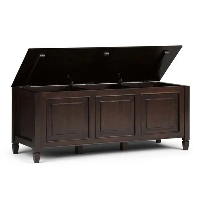 Hampshire Storage Bench Trunk - Wyndenhall Natural Aged Brown 4 Hampshire Storage Bench Trunk - Wyndenhall Natural Aged Brown – Image 2