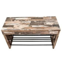 Industrial Shoe Bench with Metal Storage Racks Distressed Wood - Danya B. -Ottomans Official Shop unnamed file 7635