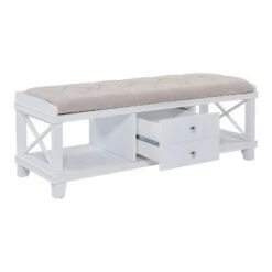 Wallis Upholstered Storage Bench White - Aiden Lane