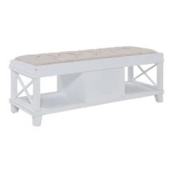 Wallis Upholstered Storage Bench White - Aiden Lane -Ottomans Official Shop unnamed file 7652