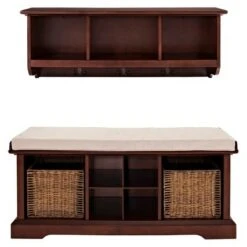2pc Brennan Entryway Bench and Shelf Set - Crosley Natural 15 2pc Brennan Entryway Bench and Shelf Set - Crosley Natural -Ottomans Official Shop unnamed file 7677
