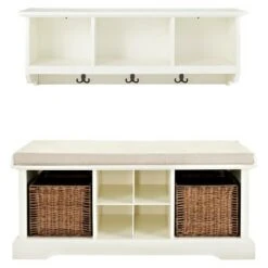 2pc Brennan Entryway Bench and Shelf Set - Crosley Natural 16 2pc Brennan Entryway Bench and Shelf Set - Crosley Natural -Ottomans Official Shop unnamed file 7678