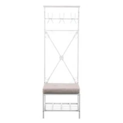 Entryway Hall Tree Bench with Storage Distressed White - Aiden Lane -Ottomans Official Shop unnamed file 7696