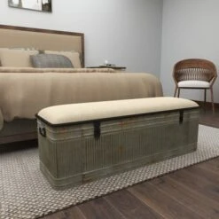 Wood Farmhouse Storage Bench Gray - Olivia & May 25 Wood Farmhouse Storage Bench Gray - Olivia & May -Ottomans Official Shop unnamed file 7717