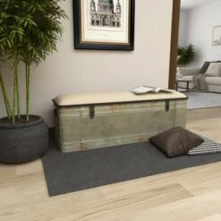 Wood Farmhouse Storage Bench Gray - Olivia & May 28 Wood Farmhouse Storage Bench Gray - Olivia & May -Ottomans Official Shop unnamed file 7720